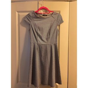 George Black and White Dress 4 - Work Dress Cap Sleeve